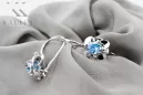Vintage silver 925 aquamarine earrings vec116s Russian Soviet style