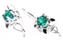 Vintage Silber 925 Smaragd Ohrringe vec116s russischen sowjetischen Stil