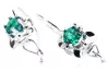 Vintage silver 925 Emerald earrings vec116s Russian Soviet style