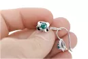 Vintage silver 925 Emerald earrings vec116s Russian Soviet style