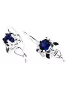 Vintage silver 925 Sapphire earrings vec116s Russian Soviet style