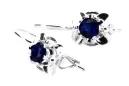 Vintage silver 925 Sapphire earrings vec116s Russian Soviet style