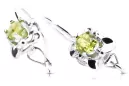 Vintage silver 925 yellow peridot earrings vec116s Russian Soviet style