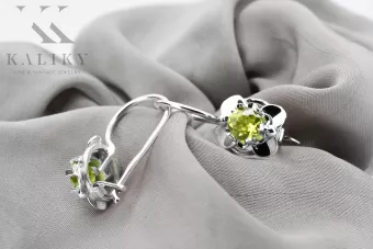Plata vintage 925 pendientes de peridote amarillo vec116s estilo soviético ruso