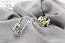 Vintage silver 925 yellow peridot earrings vec116s Russian Soviet style