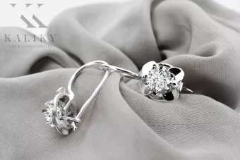 Boucles d’oreilles vintage en argent 925 fixant des bijoux de style soviétique russe vec116s