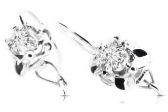 Plata vintage 925 pendientes de fijación vec116s estilo ruso