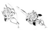 Vintage silver 925 earrings setting vec116s Russian Soviet style jewelry