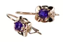 Vintage silver rose gold plated 925 Alexandrite earrings vec116rp Vintage Russian Soviet style