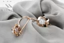 Vintage craft Earrings Zircon Sterling silver rose gold plated vec116rp
