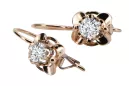 Vintage craft Earrings Zircon Sterling silver rose gold plated vec116rp