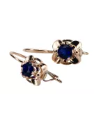 Vintage silver rose gold plated 925 Sapphire earrings vec116rp Russian Soviet style