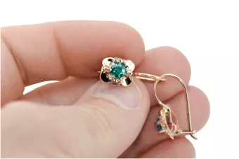 Earrings Vintage Emerald Original Vintage 14K Rose Gold vec116r