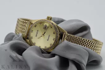 Yellow 14k gold Geneve lady 0.25ct Diamond watch lwd078ydyz&lbw003y