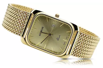 Geltonos 14k 585 aukso vyrų "Lady Geneve" laikrodis