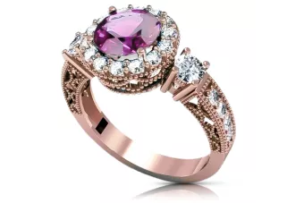 Amethyst Originales Vintage-Roségold aus 14 Karat Ring Vintage Stil vrc003r