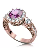 Amethyst Originales Vintage-Roségold aus 14 Karat Ring Vintage Stil vrc003r