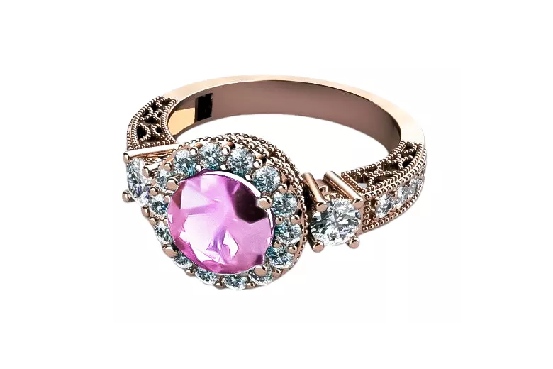 Ring Vintage Amethyst Original Vintage 14K Rose Gold vrc003r