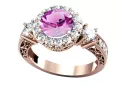 Amethyst Originales Vintage-Roségold aus 14 Karat Ring Vintage Stil vrc003r