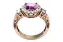 Anillo Estilo vintage Amatista Oro rosa antiguo original de 14k vrc003r