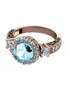 Aquamarin Originales Vintage-Roségold aus 14 Karat Ring Vintage vrc003r