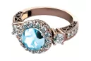 Aquamarin Originales Vintage-Roségold aus 14 Karat Ring Vintage vrc003r