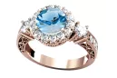 Aquamarin Originales Vintage-Roségold aus 14 Karat Ring Vintage vrc003r