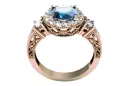 Aquamarin Originales Vintage-Roségold aus 14 Karat Ring Vintage vrc003r