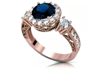 Sapphire Original Vintage 14K Rose Gold Ring Vintage style vrc003r