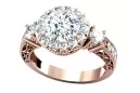 Inel Stil Vintage Zircon Original vintage din aur roz de 14k vrc003r