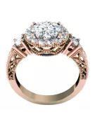 Ring Zirkon Originales Vintage-Roségold aus 14 Karat Vintage vrc003r