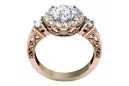 Ring Zirkon Originales Vintage-Roségold aus 14 Karat Vintage vrc003r