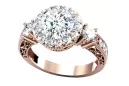 Ring Zircon Sterling silver rose gold plated Vintage craft vrc003rp