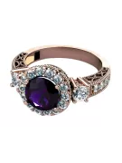 Vintage Jewlery Ring Alexandrite Sterling silver rose gold plated vrc003rp