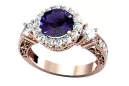 Vintage Jewlery Ring Alexandrite Sterling silver rose gold plated vrc003rp
