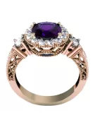 Alexandrit Sterling Silber rosévergoldet Ring Vintage Schmuck vrc003rp