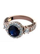 Saphir Sterling Silber rosévergoldet Ring Vintage Schmuck vrc003rp
