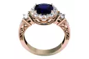 Vintage Jewlery Ring Sapphire Sterling silver rose gold plated vrc003rp