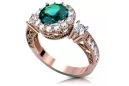 Ring Vintage Emerald Sterling silver rose gold plated vrc003rp