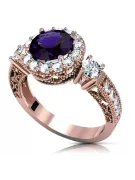 Ring Vintage style Alexandrite Original Vintage 14K Rose Gold vrc003r