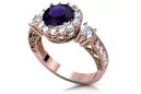 Anneau Alexandrite Or rose 14 carats vintage d'origine Style vintage vrc003r