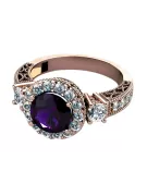 Ring Vintage style Alexandrite Original Vintage 14K Rose Gold vrc003r