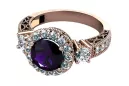 Ring Vintage style Alexandrite Original Vintage 14K Rose Gold vrc003r