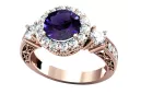 Anneau Alexandrite Or rose 14 carats vintage d'origine Style vintage vrc003r