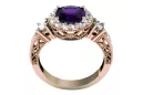 Ring Vintage style Alexandrite Original Vintage 14K Rose Gold vrc003r