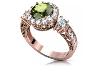 Inel Stil Vintage Peridot galben Original vintage din aur roz de 14k vrc003r