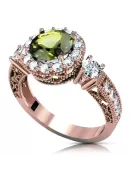 Inel Stil Vintage Peridot galben Original vintage din aur roz de 14k vrc003r