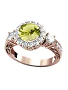 Geltonasis peridotas originalus 14k rožinio aukso vintage klasikinis vrc003r