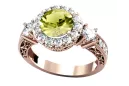 Geltonasis peridotas originalus 14k rožinio aukso vintage klasikinis vrc003r