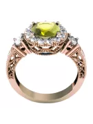 Geltonasis peridotas originalus 14k rožinio aukso vintage klasikinis vrc003r